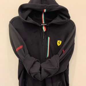 Puma Ferrari zip up sweater and sweat pants Large